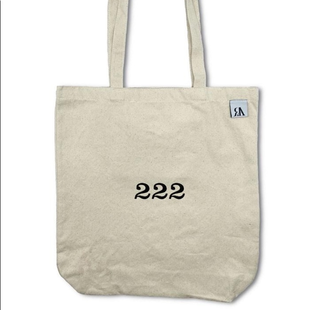 222 embroidered angel number tote bag